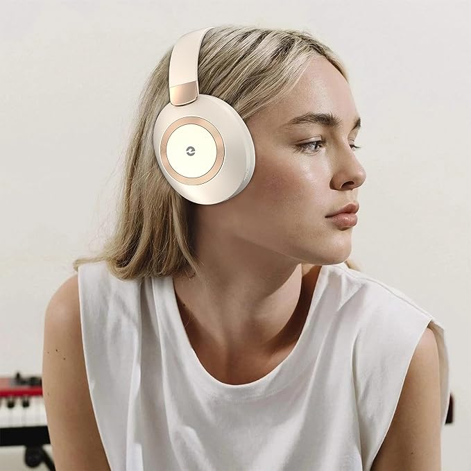 Active Noise Cancelling Headphones, 100H Playtime Headphones Wireless Bluetooth, Bluetooth Headphone with Microphone, Over- Ear Wireless Headphone with Deep Bass for Travel