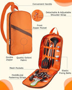 Camping Cooking Set - Camping Utensil Set Car Camping Cooking Essentials Gear for Camp Kitchen Cooking and Grilling, Stainless Steel & Silicone Ideal Gift for RV Tent Camper, Picnics, BBQs