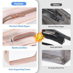 PACKISM TSA Approved Toiletry Bag - Clear Makeup Bag Waterproof Quart Size Bag, Travel Makeup Cosmetic Bag for Women, Carry on Airport Airline Compliant Bag, 3 Pack