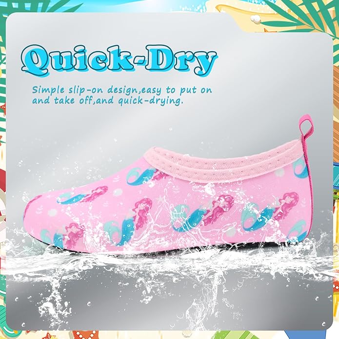 Deevike Kids Water Shoes Boys Grils Barefoot Quick Dry Aqua Socks Beach Shoes for Toddler Sports Swim Surf Outdoor Walking