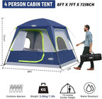 UNP 2/4/6/8 Person Tent, Portable Cabin Tent, Camping Tent 4-Person Easy Set Up, Waterproof with Top Rainfly for Outdoor Camping/Hiking