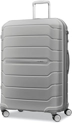 Samsonite Freeform Large Checked Luggage with Dual 360° Spinner Wheels - TSA Lock, Airline-Approved - Lightweight Durable Polypropylene Expandable Hardshell - Light Grey