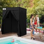 EAGLE PEAK Flex Compact 5x5 Pop-up Canopy Changing Room, Portable Privacy Dressing Room for Indoor Fashion Photoshoots, Camping, or Pool, Black