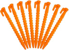 Camping Tent Stake Pegs / 8 Pack Outdoor Plastic Stakes for Christmas Holiday Decoration Bounce House Rain Tarps Outdoor Activities, Durable Plastic, Safety Orange-8.8inches