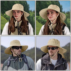 Sun Hats for Men Women, UPF50+ Protection Safari Hat,Wide Brim Fishing Hat with Neck Flap,Bucket Hats for Beach Hiking
