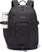 LOVEVOOK Mens Backpack with Giant Tumbler Holder Pocket,17 Inch Everyday Laptop Backpack Commuter Travel Work Computer Bag for Women,Waterproof Hiking College Teacher Back Pack Casual Daypack,Black