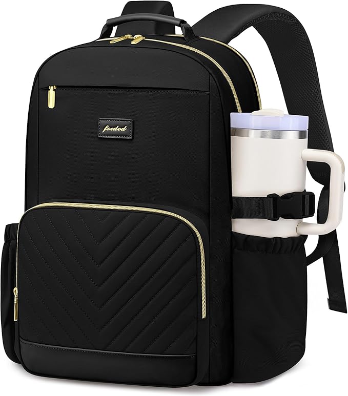 Focdod Laptop Backpack for Women Bookbag: 18 inch Work Backpacks with Pouch Pocket for Large Capacity Cup & USB Charger College Book Bag Travel Business Nurse Teacher Bookbags Anti-theft Back Pack