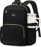 Laptop Backpack for Women Bookbag: 17 inch Work School Backpacks with Pouch Pocket for Large Capacity Cup & USB Charger College Book Bag Travel Business Nurse Teacher Bookbags Anti-theft Back Pack