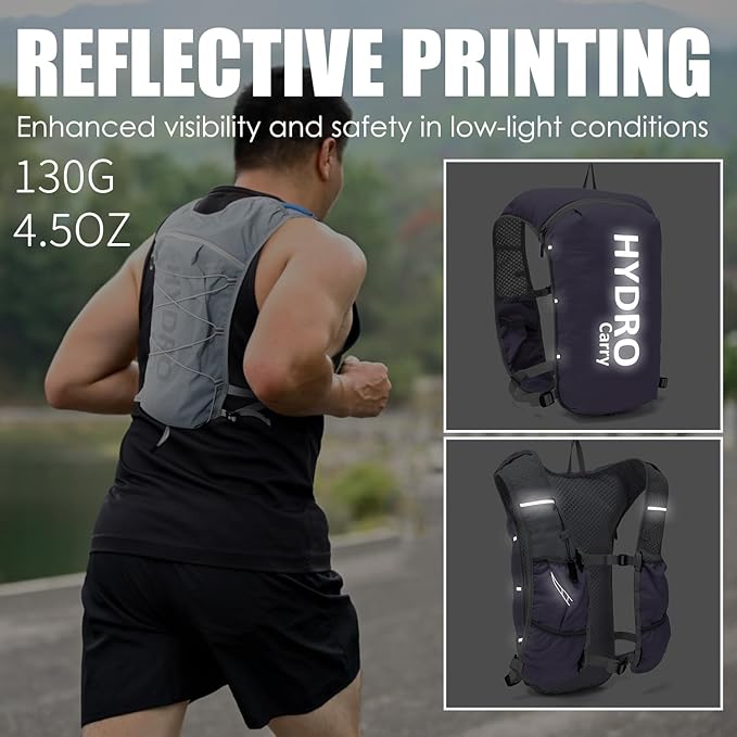 Lightweight Running Vest for Women and Men Hydration Backpack Pack with 1.5L Water Bladder Bag for Hiking Trail Running Gear Cycling Marathon