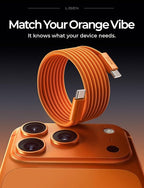LISEN USB C to USB C Cable, 240W C to C Cable Fast Charging [10FT, 2 Pack] Type C Charger Fast Charging USBC to USBC Cable for iPhone 17 16 15 Pro Max iPad MacBook Neo Air Pro Samsung S26, Orange