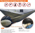 onewind 11ft Camping Hammock with Bugnet, Portable Double Hammock with Mosquito Net, Backpacking Hammock with Net Adjustable Ridgeline Tree Straps for Outdoor Hiking Backpacking, OD Green