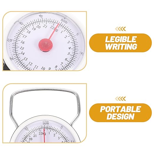 Portable Luggage Scale with Hook 22 Kilogram Hanging Travel Suitcase Weight Scale for Accurate Baggage Weighing