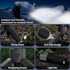 Telescopic Camping Light - 10500mAh Rechargeable Camping Lantern with Storage Bag, Portable Magnetic Camping Lamp, Waterproof Camp Light Outdoor Emergency Lights for Home Power Outage, Hiking -Black