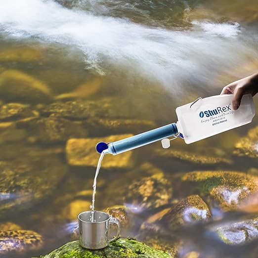 4 Pack 20oz/ 600ml Collapsible Water Pouch for Sawyer Squeeze Mini Water Filtration System, Compatible with Membrane Solutions and Other Water Filter Straw; Foldable Water Bottle, Reusable, BPA-Free