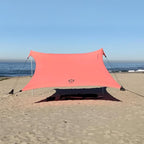 Neso Gigante - Portable Beach Tent - Ideal to Enjoy with Family and Friends - UPF 50+, Water-Resistant, and Lightweight - Coral, 11' x 11'