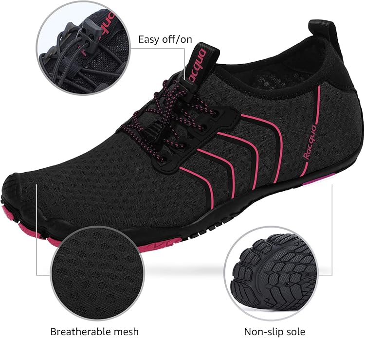 Racqua Water Shoes Quick Dry Barefoot Beach Aqua Sport Swim Surf Pool Hiking Diving Walking for Men Women