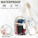 Waterproof Clear Bag for Stadium Events, Women's Crossbody Clear Sling Bag with Coin Wallet, Shoulder Bag for Daily Use