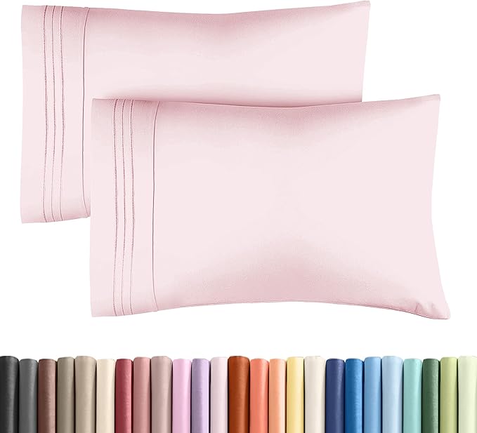 Queen Pillow Cases Set of 2 - Ultra Soft Hotel Quality Pillowcase Covers - Comfy Bedding for Women, Men, Kids and Teens - Machine Washable Pillow Protectors - 2 Pieces Set - Queen Size Lavender Pink