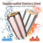20 oz Tumbler with Lids and Straws, Stainless Steel Insulated Travel Coffee Mug, Double Wall Vacuum Insulated Tumblers, Powder Coated Coffee Tumbler for Cold & Hot Drinks (Rose Gold,4pack)
