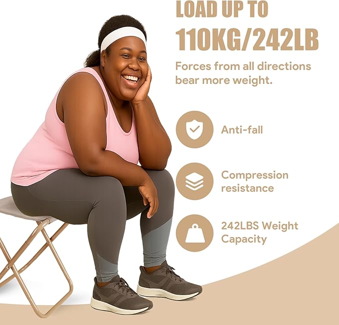 Camping Stool,2-Pack Portable Folding Stool with Carry Bag, 12in Portable Folding Chair Collapsible Camp Stool Outdoor Footstool for Travel Walking Hiking Fishing Picnic (DZICamo(2-Pack))