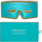 DROWSY Breakfast at Drowsy Silk Sleep Mask – 100% Pure Mulberry Silk, Total Blackout, Ultra-Soft & Skin Hydrating for Beauty Sleep & Relaxation, Fully Adjustable