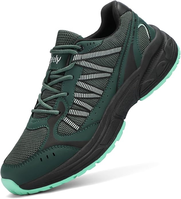 Kricely Men's Trail Running Shoes Non Slip Hiking Shoes Tennis Shoes Fashion Sneakers Workout Footwear