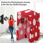 EAGLE PEAK Flex Ultra Compact 4x4 Pop-up Canopy, Sun Shelter, Changing Room, Portable Privacy Canopy Cabana for Pool, Fashion Photoshoots, or Camping, Red Mushroom