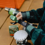 FULL WINDSOR - MAGWARE Magnetic Camping Cutlery Set - Travel Utensils for Camping, Cooking, and Outdoor Dining - Knife, Fork & Spoon - Portable Silverware with Pouch - Green (3 PCS)