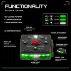Guardian Angel Micro Series Safety Lights, Beacon Device (Green Front & Green Rear) | Rechargeable, Magnetic & Hands-Free Wearable LED Light for Dog Walking, Cycling, Camping & Kayaking