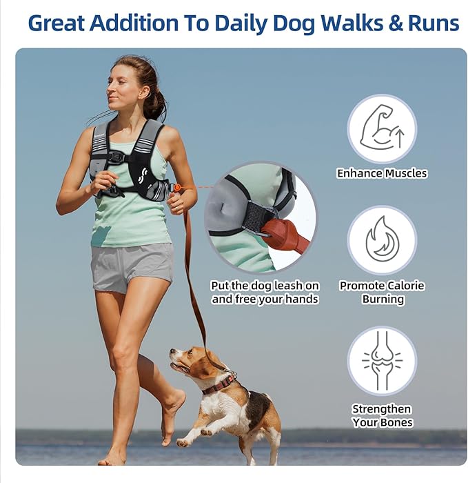 Sportneer Weighted Vest for Women Men: 8lbs/12lbs/15lbs/20lbs/25lbs Weight Vest with Detachable Phone Pouch Rucking Vest for Women Walking Strength Training Muscle Building Weight Loss