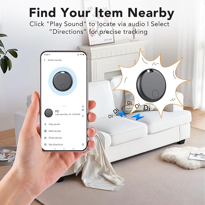 Air Tracker Tag for Android 4 Pack(NOT iOS or Huawei), Bluetooth Tracker Android Item Finder Smart Tracker Luggage Tags, GPS Locator Device for Keys, Wallet,Bike, No Monthly Fee Smart Tag