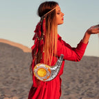 Amosfun Retro Wine Bota Vintage Leather Canteen Hip Flask Pouch Container Mongolia Water Bag with Strap for Travel, Camping, Hiking, 12.20 X 8.07 X 0.98 Inches