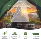 Forceatt Camping Tent 2 Person, Backpacking Tent Waterproof & Windproof, Ultralight Instant Tent with Rain Fly for Camping, Hiking, Outdoor