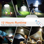 Solar Camping Lanterns Remote Tent Light - 4000LM Portable LED Camping Light Hanging Waterproof USB Rechargeable Lantern for Camping, Hiking, Power Failure, Hurricane (120 LEDs)