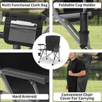 Oversized Camping Chair for Adults Heavy Duty,Heavy Duty Lawn Chair with Side Pockets，Outdoor Camping, Fishing, Beach,Hiking Foldable Camping Chair