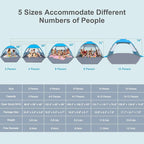 Gorich Beach Tent Sun Shelter for 3/4-5/6-7/8-10 Person with UPF 50＋ UV Protection, Lightweight & Easy Setup Beach Shade Canopy, Portable Beach Shade Tent Beach Cabana