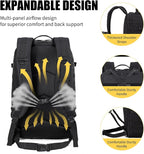 Tactical Backpack for Men, 50L/60L/70L Expandable Military tactical Backpack, Waterproof MOLLE Hiking & Camping Rucksack with Water Bottle Bag, Assault Pack & Bug Out Bag for Outdoor