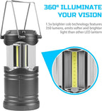 Lichamp LED Camping Lantern, 4 Pack Battery Powered Flashlight for Power Outages, Portable Collapsible Hanging Light Essential for Home, Outdoor, Emergency Lamp Survival Kit Gear for Hurricane, C4