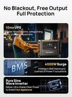 AFERIY Portable Power Station AF-P210 2048Wh | 2400W with 400W Solar Panel,AC Output with 120V,2400W,Solar Generator for Home Use,Outdoor Camping,Power Outage, Camping,Emergencies