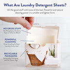 The Clean People Laundry Detergent Sheets - Laundry Soap - Ultra Concentrated, Recyclable Packaging, Stain Fighting - Sweet Petals & Vanilla, 192 Pack