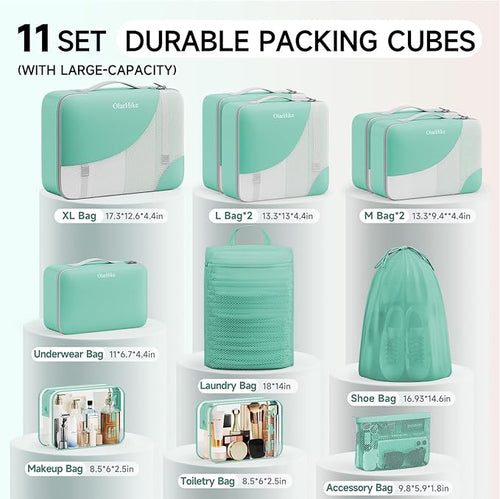 11 Set Packing Cubes for Travel, Gifts for Women Mom,Anti-Tearing Suitcase Organizer,OlarHike Vacation Essentials & Accessories for Cruise Ship
