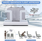 Grey Travel Backpack - Carry On Flight Approved Mochila De Viaje Personal Item - Large Backpack for Men & Women - 18x14x8 Inches