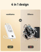 VEEKTOMX Portable Charger Built-in Cables, 20000mAh Power Bank for iPhone, Fast Charge USB C Battery Pack Travel Essentials Powerbank Compatible with iPhone 17/16/15/14, Samsung S25/24, Android, etc