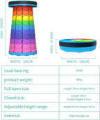 ALEVMOOM Upgraded Portable Collapsible Folding Stool with Cushion Retractable Telescoping Stool for Adults Sturdy Capacity 440lbs Camping Stool for Outdoor Hiking Garden BBQ with Bag