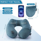 Inflatable Travel Neck Pillow for Airplane Sleeping Blow Up Neck Support Air Pillow Traveling on Plane Long Flights Washable
