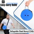 Upgraded Foldable Stool Thickened Set of 2, Portable Collapsible Stool Retractable Stool, Foldable Portable Collapsible Chair for Fishing, Hiking Tours, BBQ, Parties, Outdoor Activities (Blue)