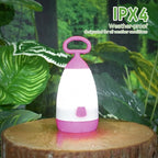 Kids Camping Lantern & Night Light Battery Powered (AAA Included), 360° Eye-Safe Light, IPX4 Waterproof with RGB Modes Portable for Outdoor, Emergency & Bedtime, Gift for Children (Purple)