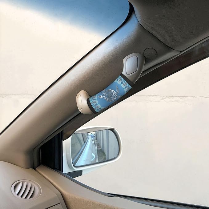 2 Pack Silver Blue Turtle Mandala Maritime Coastal Luggage Handle Wraps Suitcase Tags Identifiers for Travel Accessories