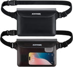 ECHTPower 2-Pack Waterproof Pouch Bag, Waterproof Fanny Pack, Waterproof Dry Bag with Adjustable Waist Strap for Beach Swimming Kayaking Floating Boating