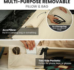 FUNDANGO Ultralight Folding Camping Cot, Extra Long Backpacking Camping Cots for Adults Portable Cot Bed for Hiking Travel Home Mountaineering, Beige